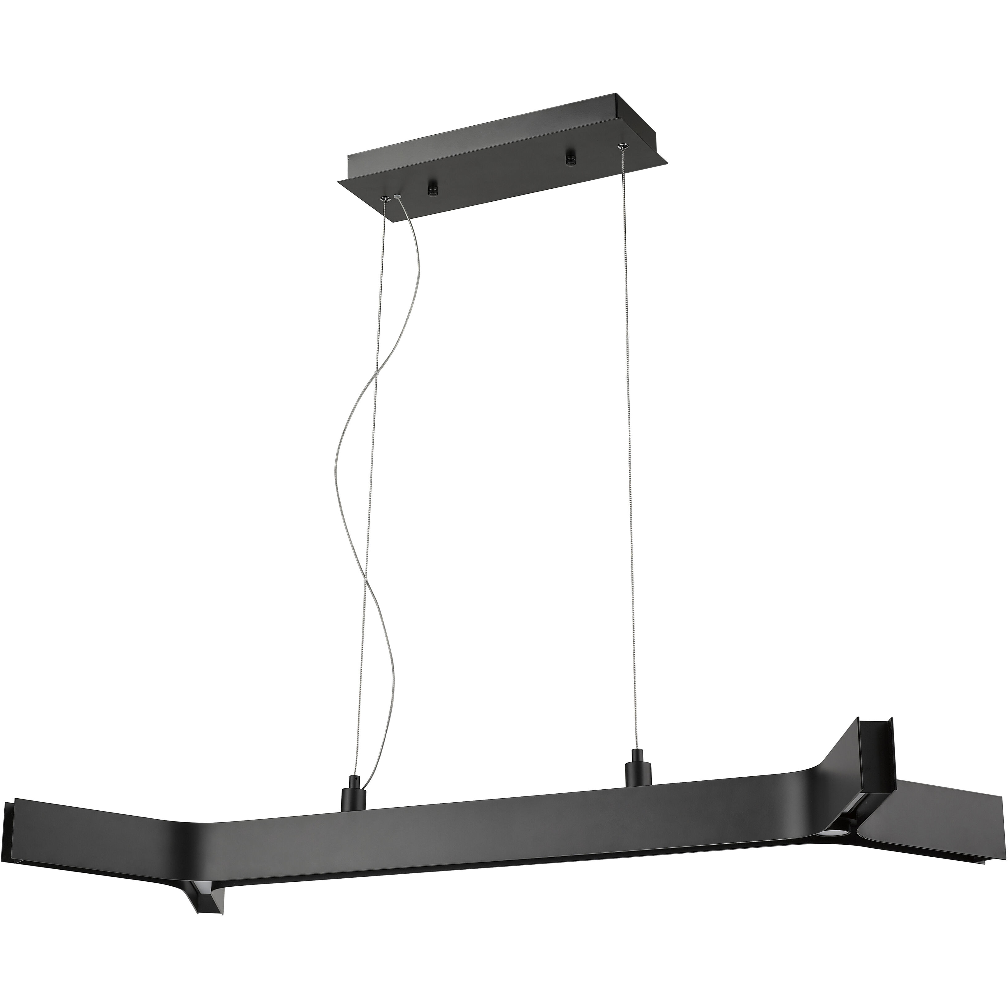 Arcano LED 44 inch Matte Black Linear Chandelier Ceiling Light