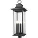 Tiberius 6 Light 34.75 inch Black Outdoor Post Mount Fixture in Clear Seedy Glass