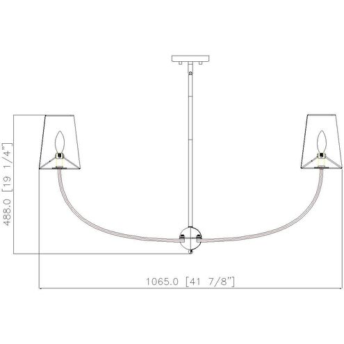 Shannon 6 Light 42 inch Rubbed Brass Chandelier Ceiling Light