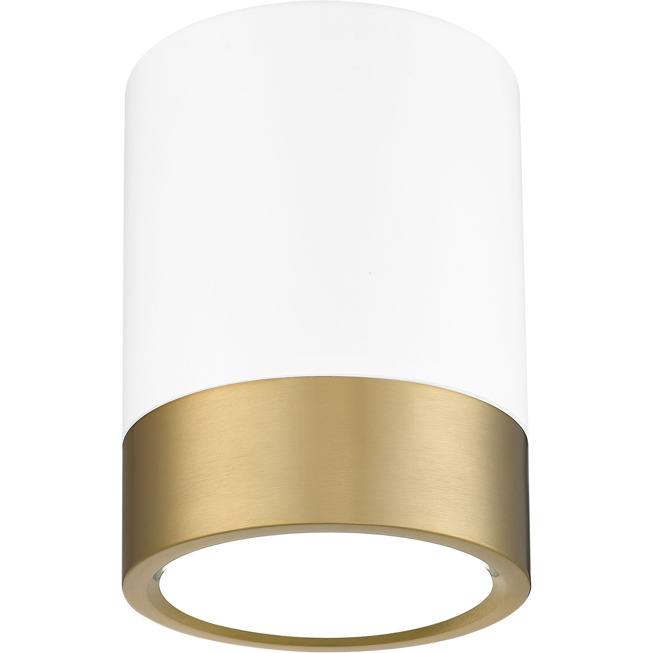 Algar LED 6 inch Matte White and Modern Gold Flush Mount Ceiling Light