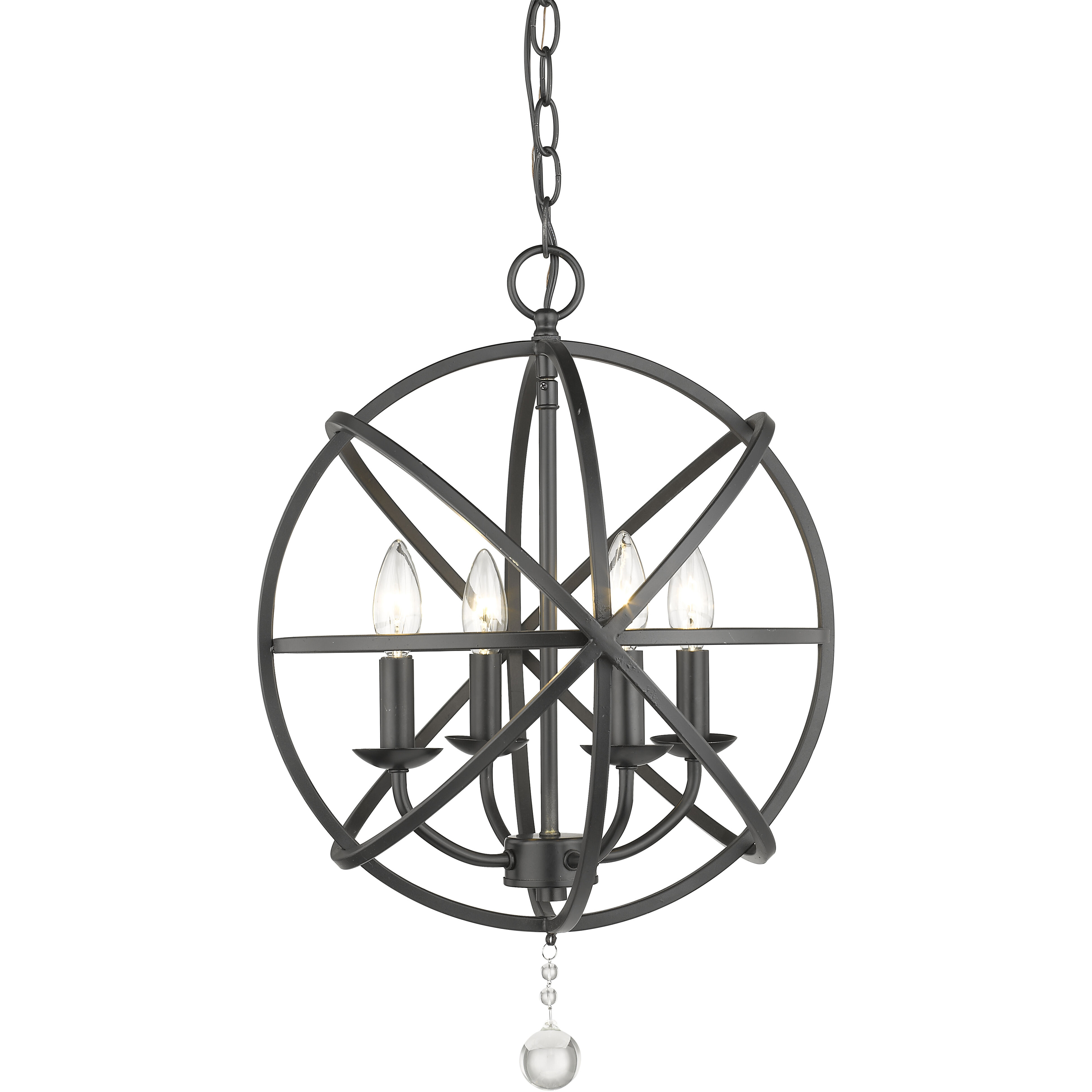 Tull 4 Light 16 inch Matte Black Chandelier Ceiling Light