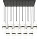 Cayden 17 Light 42 inch Matte Black Linear Chandelier Ceiling Light