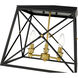 Trestle 3 Light 14 inch Matte Black and Olde Brass Flush Mount Ceiling Light