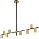 Calumet 8 Light 56 inch Matte Black/Olde Brass Linear Chandelier Ceiling Light in Matte Black and Olde Brass