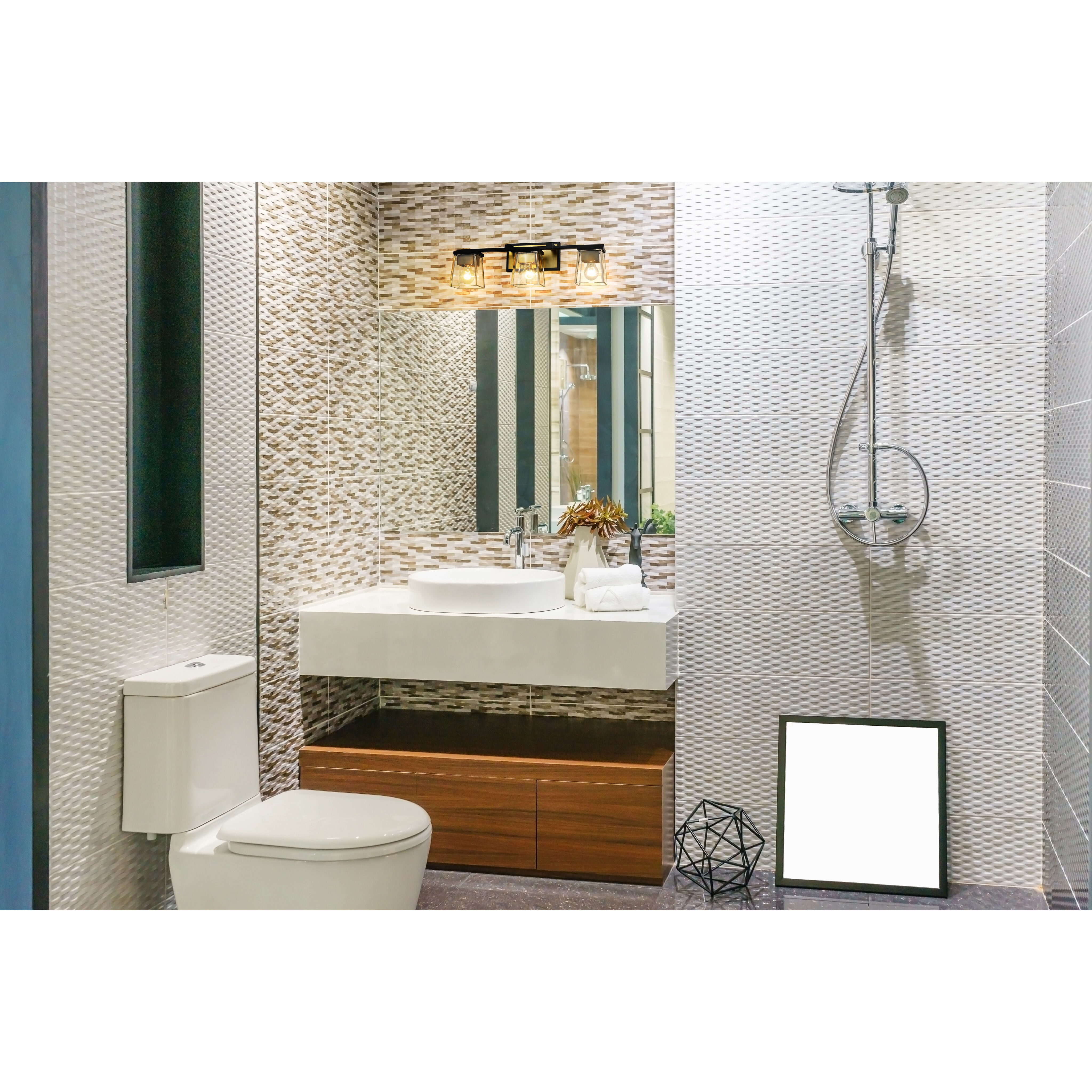 Bleeker Street 3 Light 25 inch Matte Black and Olde Brass Vanity Wall Light