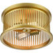 Camellia 2 Light 13.13 inch Brass Flush Mount Ceiling Light in Brass Steel