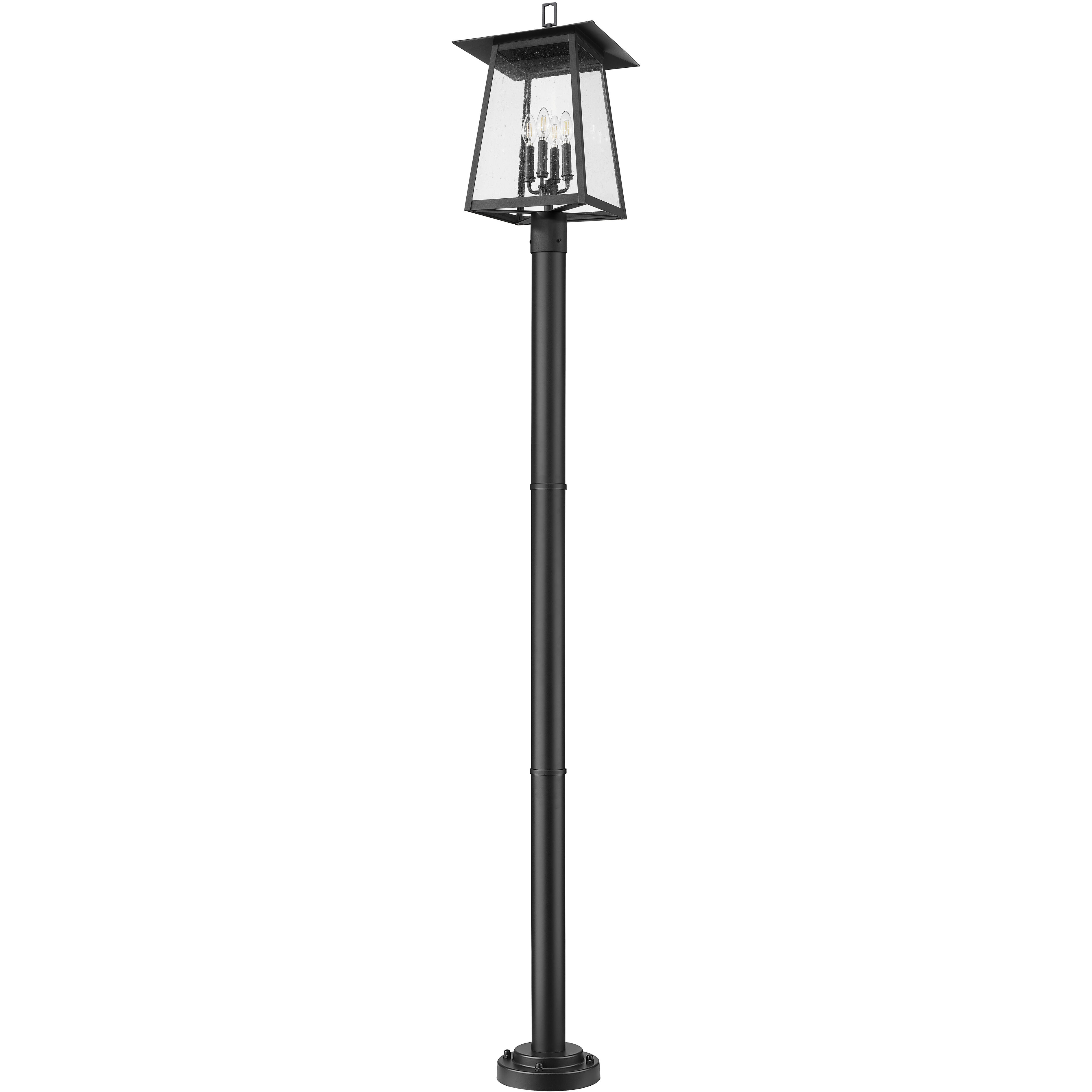 Rainer 4 Light 98 inch Black Outdoor Post Mounted Fixture in G9
