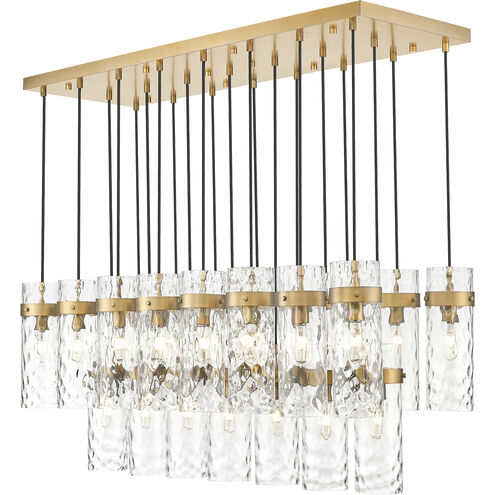 Fontaine Linear Chandelier Ceiling Light in Rubbed Brass