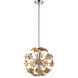 Branam 5 Light 18.25 inch Chrome and Champagne Pendant Ceiling Light in 7