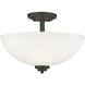 Ashton 3 Light 15.75 inch Bronze Semi Flush Mount Ceiling Light in 5.48