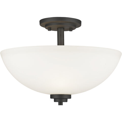 Ashton 3 Light 15.75 inch Bronze Semi Flush Mount Ceiling Light in 5.48