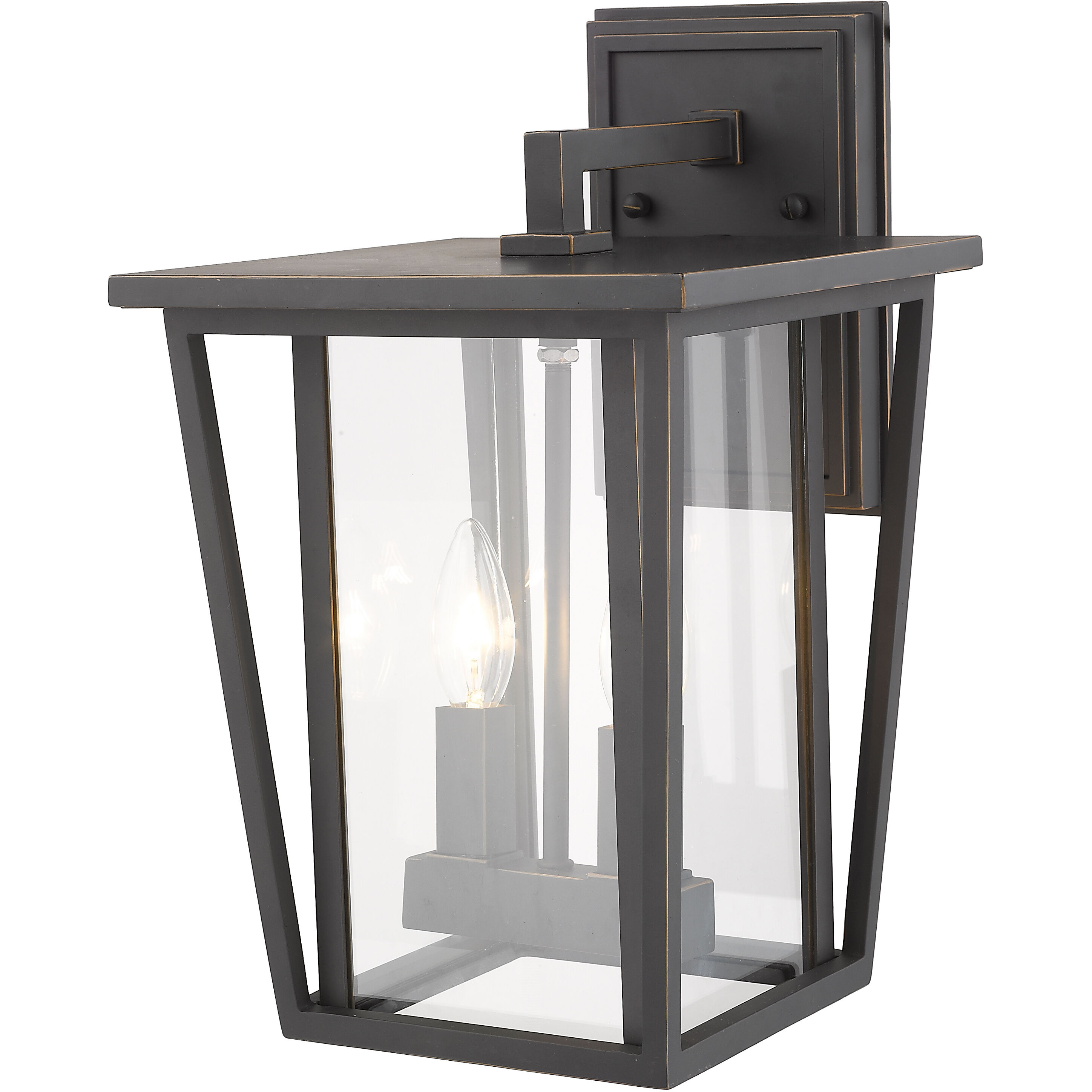 Seoul 2 Light 14.75 inch Oil Rubbed Bronze Outdoor Wall Light