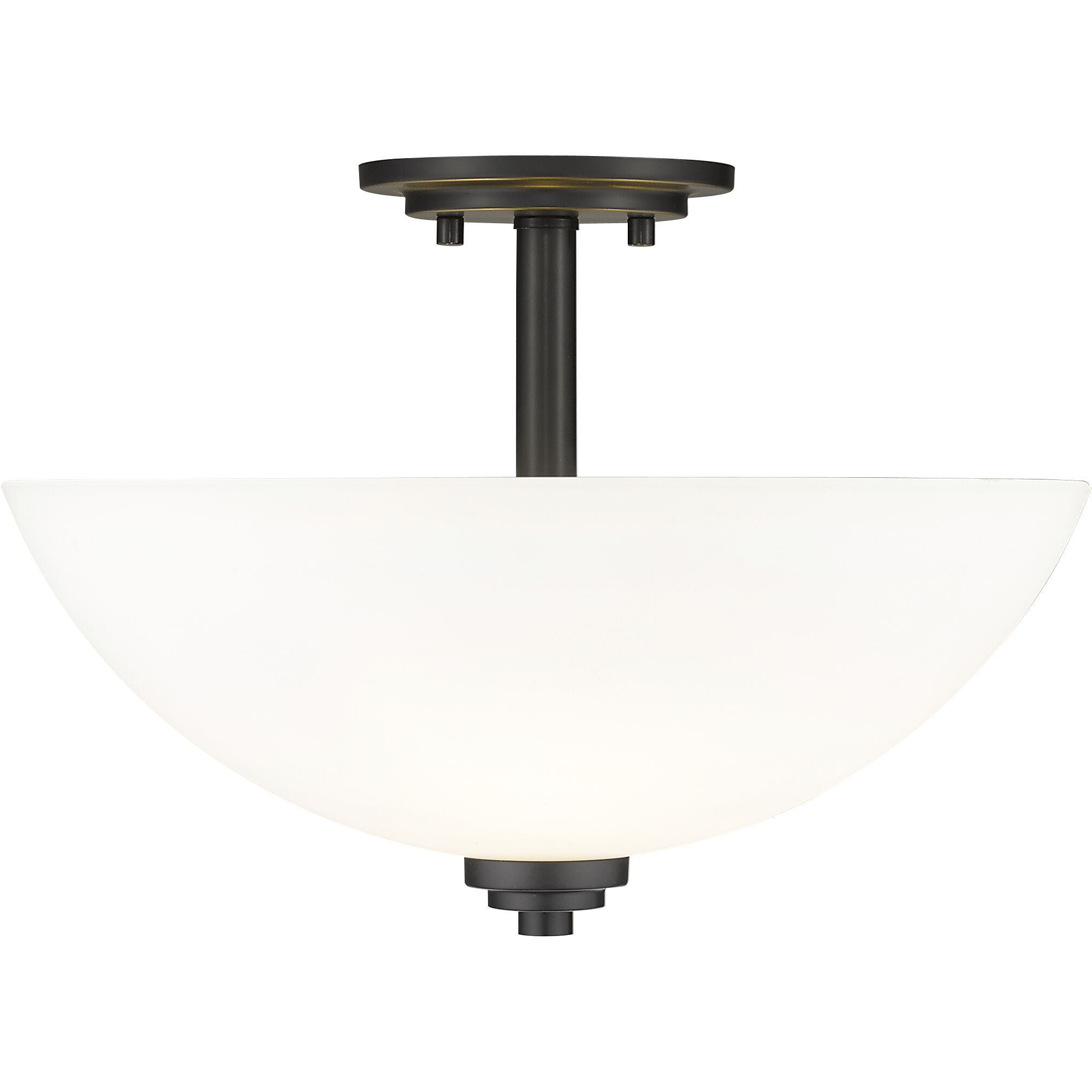 Ashton 3 Light 15.75 inch Matte Black Semi Flush Mount Ceiling Light in 6
