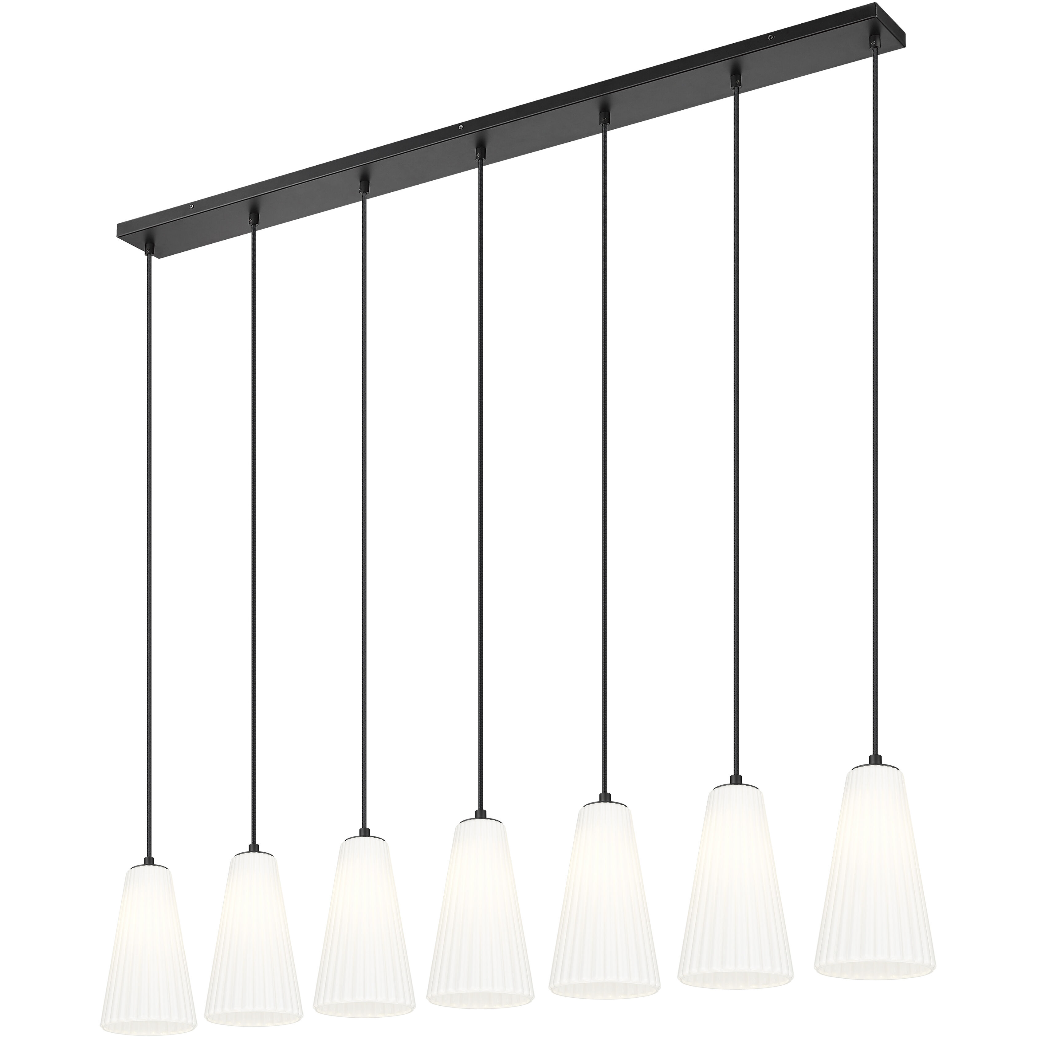 Farrell 7 Light 54 inch Matte Black Linear Chandelier Ceiling Light