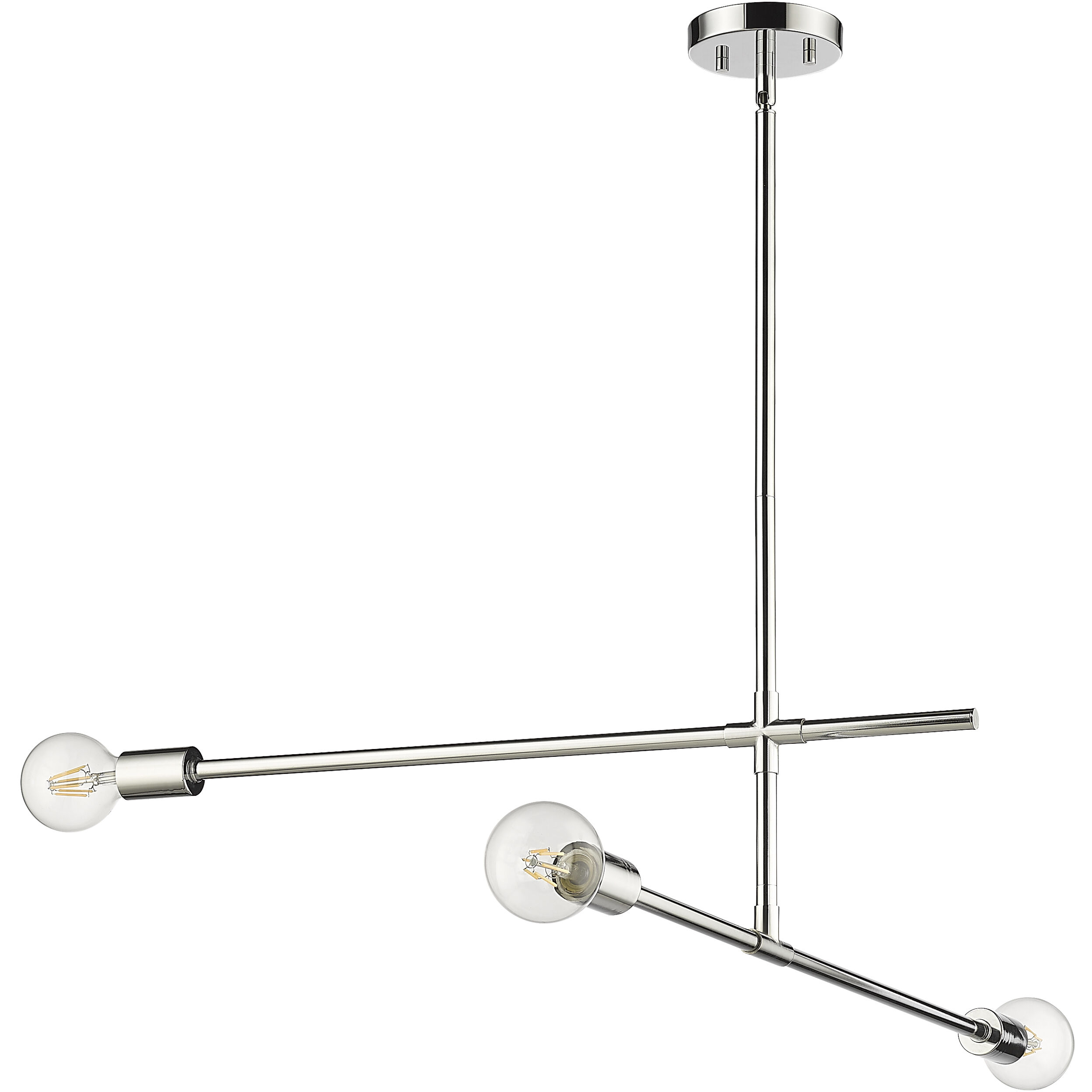 Modernist 3 Light 4.75 inch Chrome Chandelier Ceiling Light