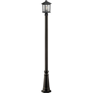 Portland 1 Light 109.75 inch Oil Rubbed Bronze Outdoor Post Mounted Fixture in Clear Seedy Glass, 11.69