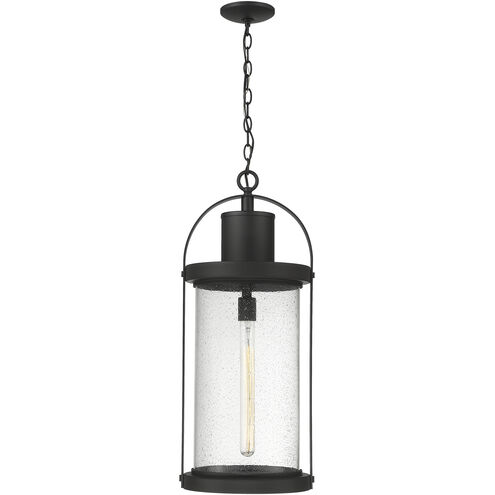 Roundhouse 1 Light 12 inch Black Outdoor Chain Mount Ceiling Fixture