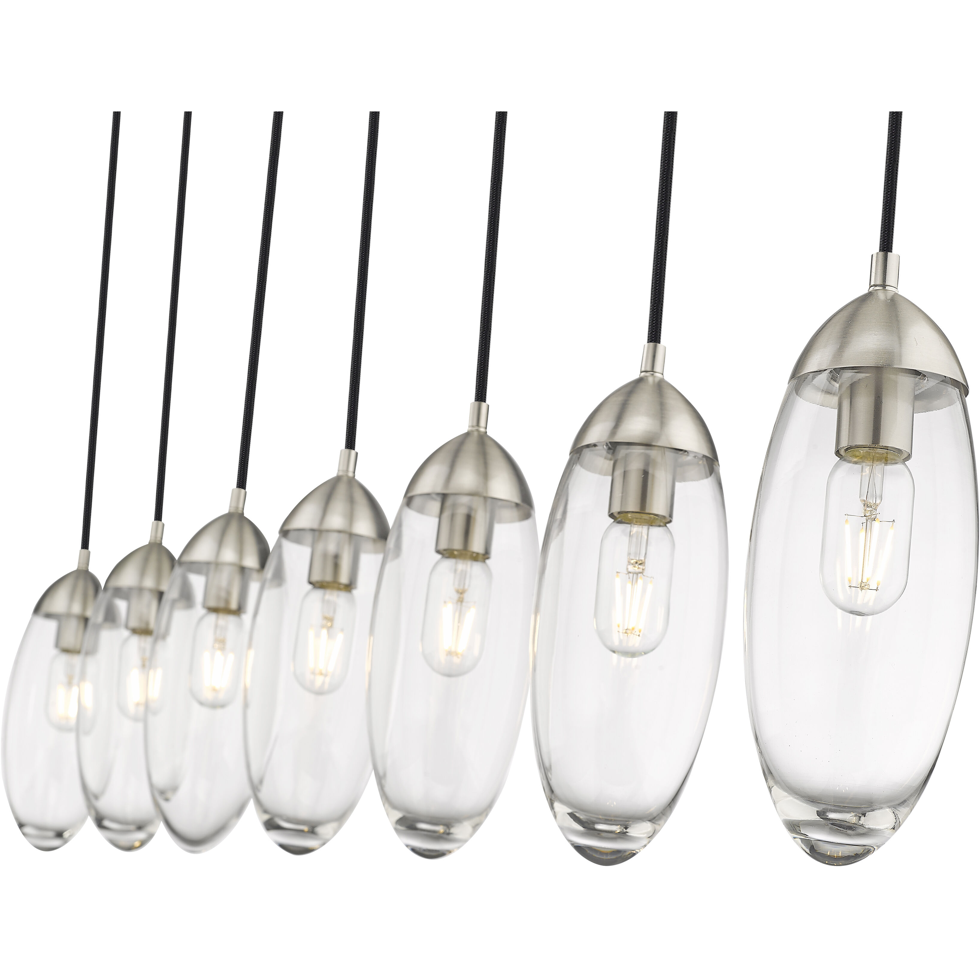 Arden 7 Light 54 inch Brushed Nickel Linear Chandelier Ceiling Light