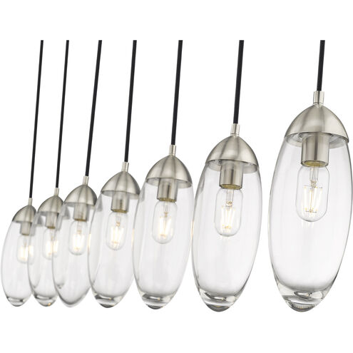 Arden 7 Light 54 inch Brushed Nickel Linear Chandelier Ceiling Light