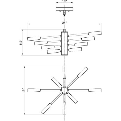 Ascension 8 Light 16 inch Chrome Chandelier Ceiling Light
