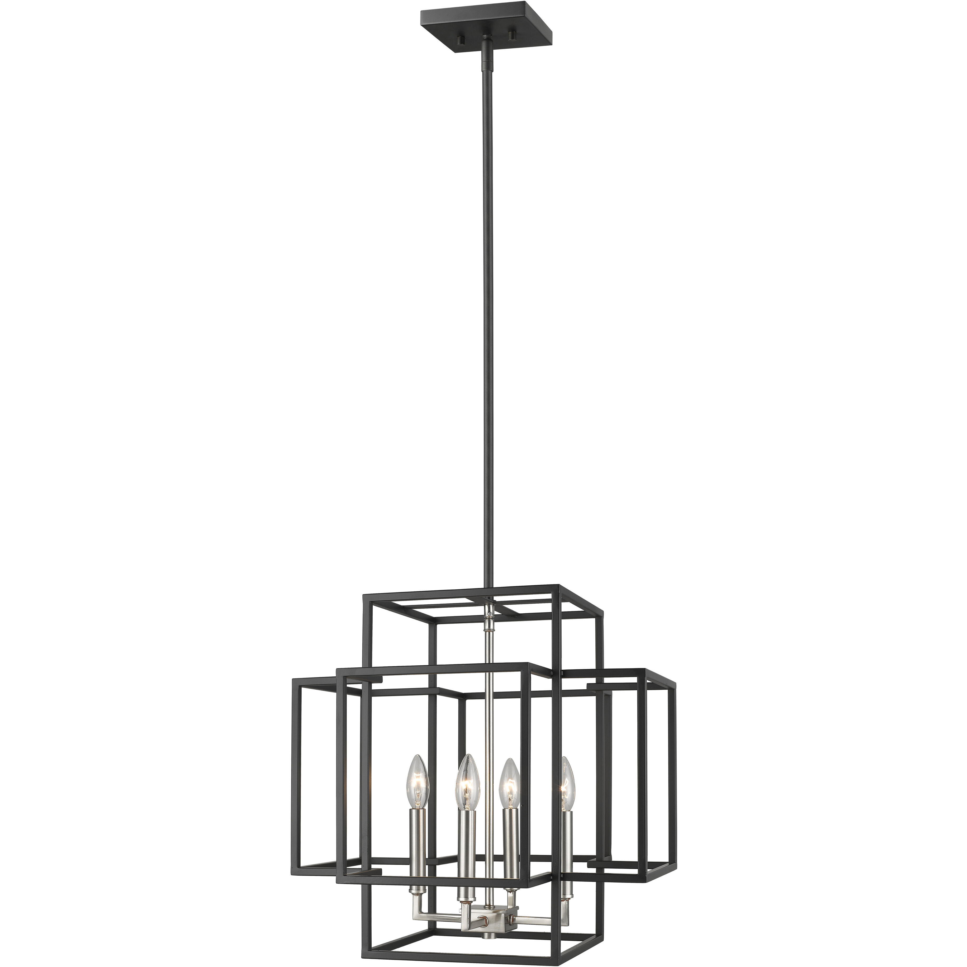 Titania 4 Light 18 inch Black and Brushed Nickel Chandelier Ceiling Light