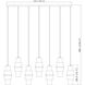 Cayden 7 Light 54 inch Matte Black Linear Chandelier Ceiling Light
