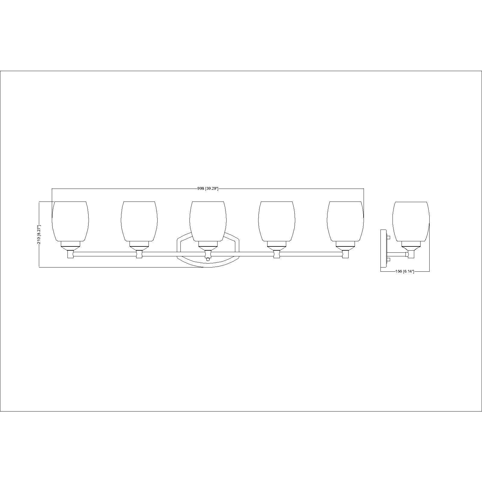 Kendrick 5 Light 39.25 inch Luxe Gold Bath Vanity Light Wall Light