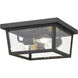 Beacon 3 Light 12 inch Black Outdoor Flush Mount