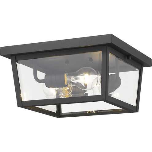 Beacon 3 Light 12 inch Black Outdoor Flush Mount