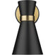 Soriano 1 Light 5.5 inch Matte Black and Heritage Brass Wall Sconce Wall Light