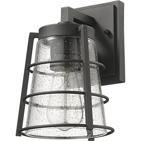 Helix 1 Light 9.25 inch Black Outdoor Wall Light