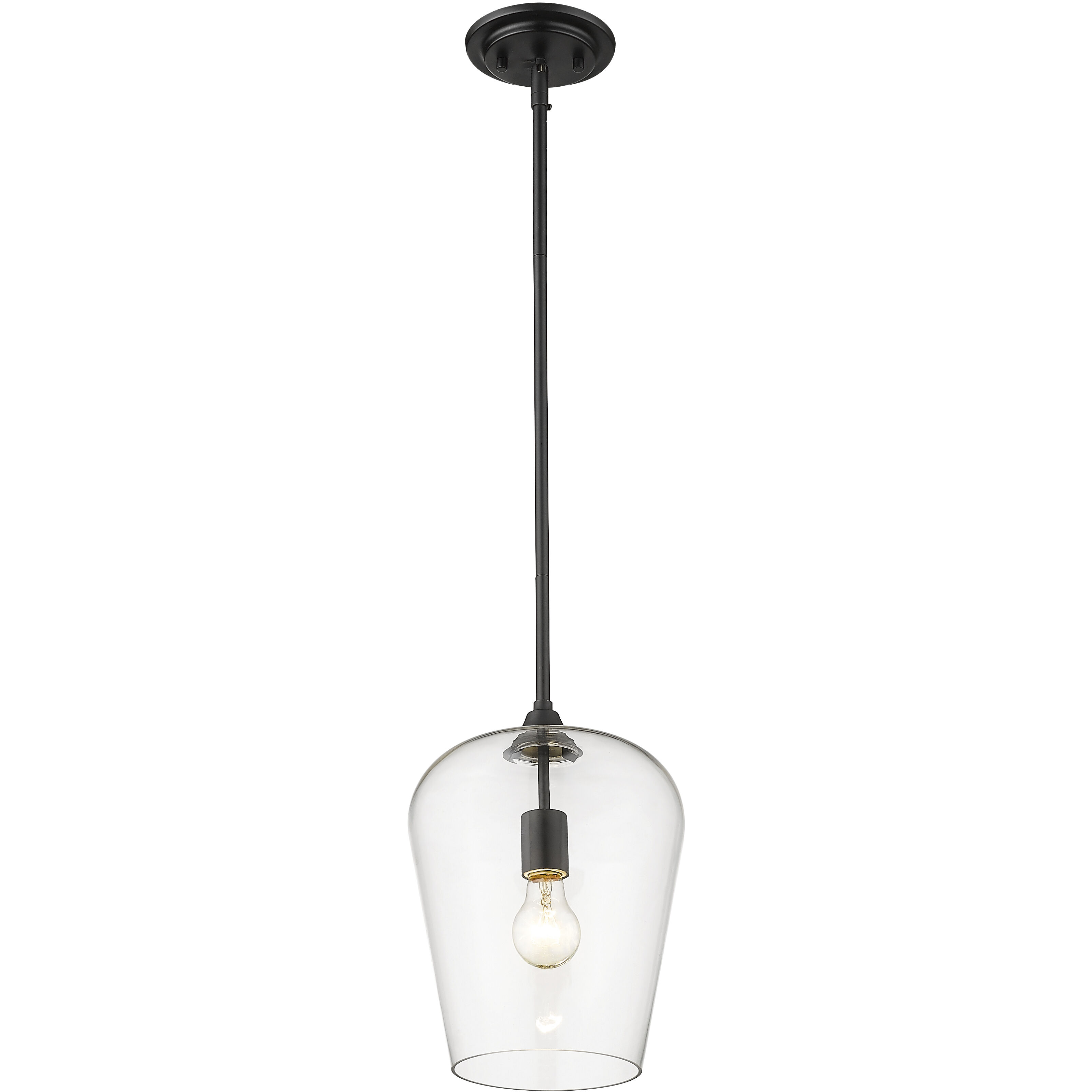 Joliet 1 Light 9 inch Matte Black Pendant Ceiling Light