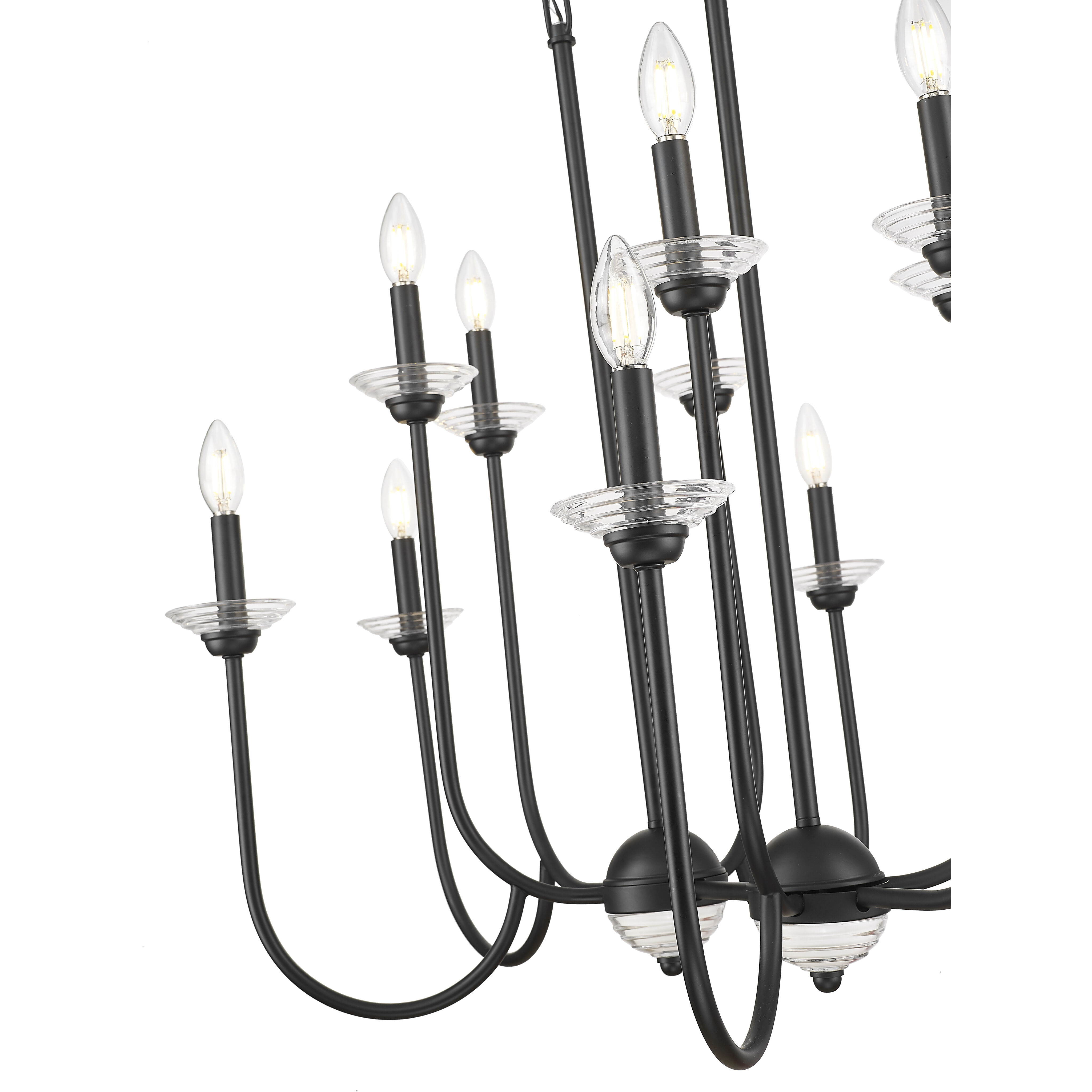 Allistair Linear Chandelier Ceiling Light in Matte Black