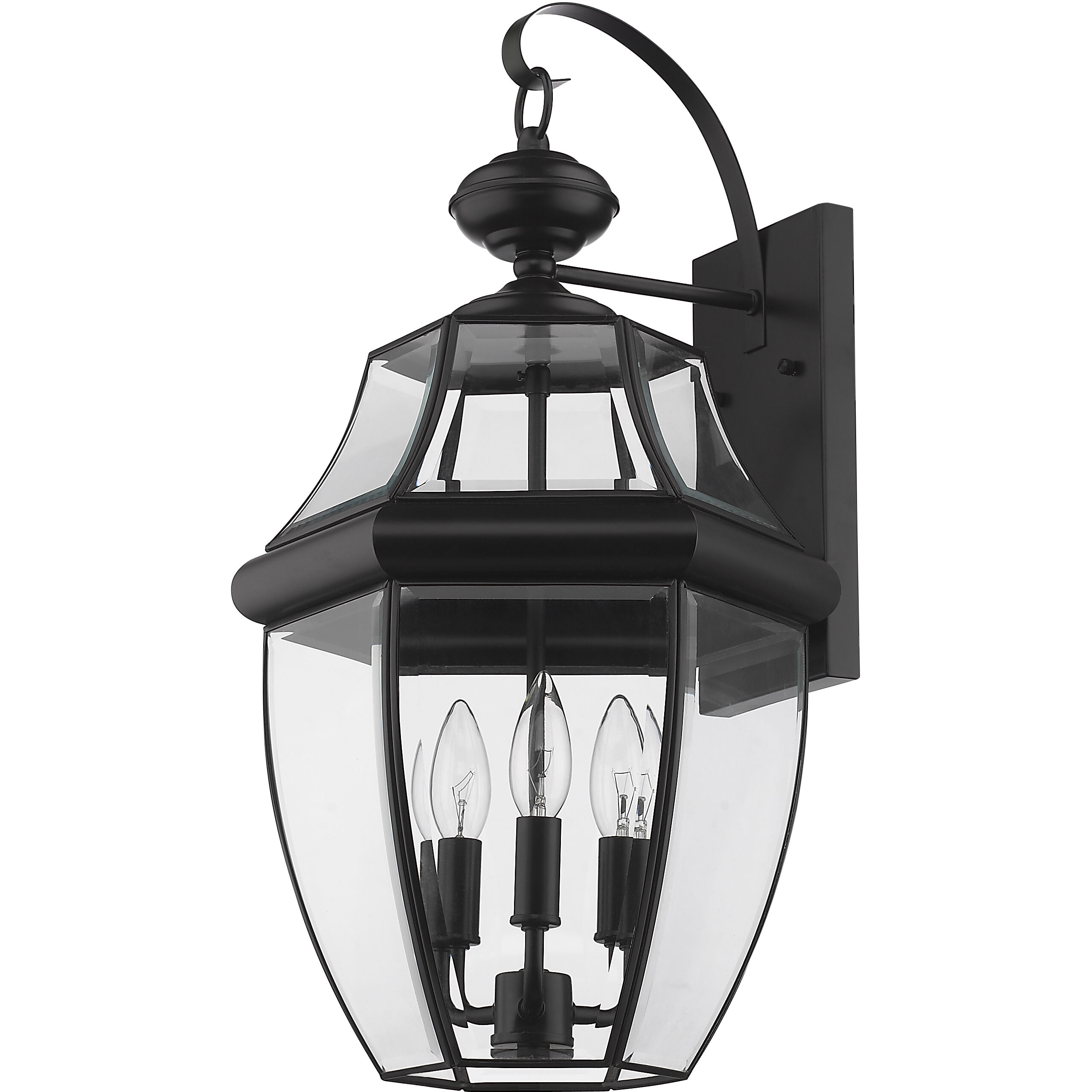 Westover 3 Light 22.25 inch Black Outdoor Wall Light
