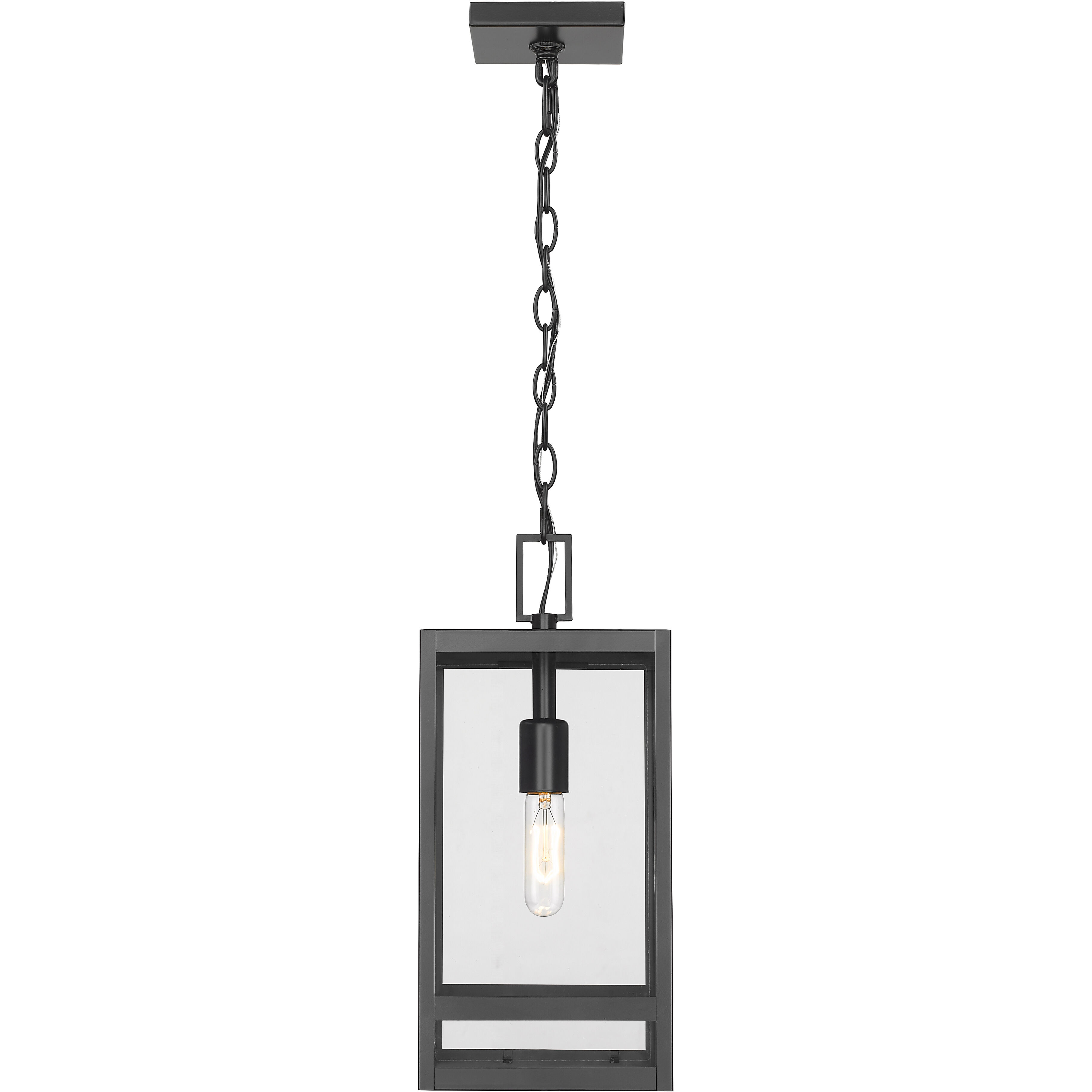 Nuri 1 Light 7.5 inch Black Outdoor Chain Mount Ceiling Fixture