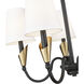 Claudelle 5 Light 24 inch Matte Black and Modern Gold Chandelier Ceiling Light