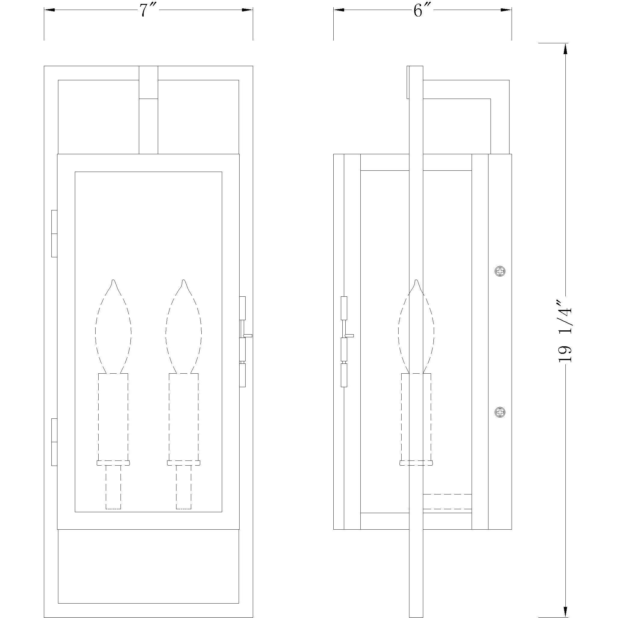 Lucian 2 Light 18.5 inch Black Outdoor Wall Light