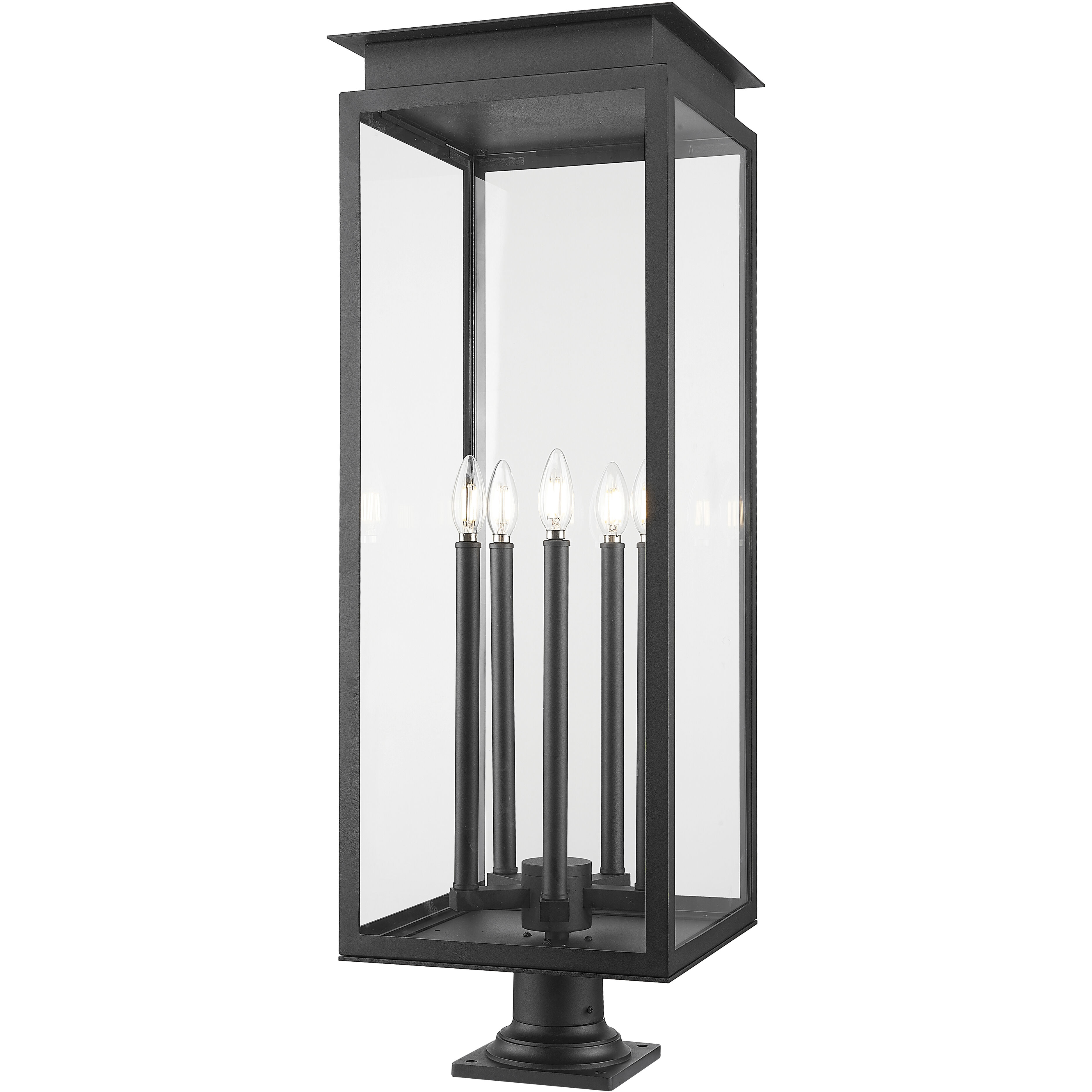 Nova 5 Light 37 inch Black Outdoor Pier Mounted Fixture