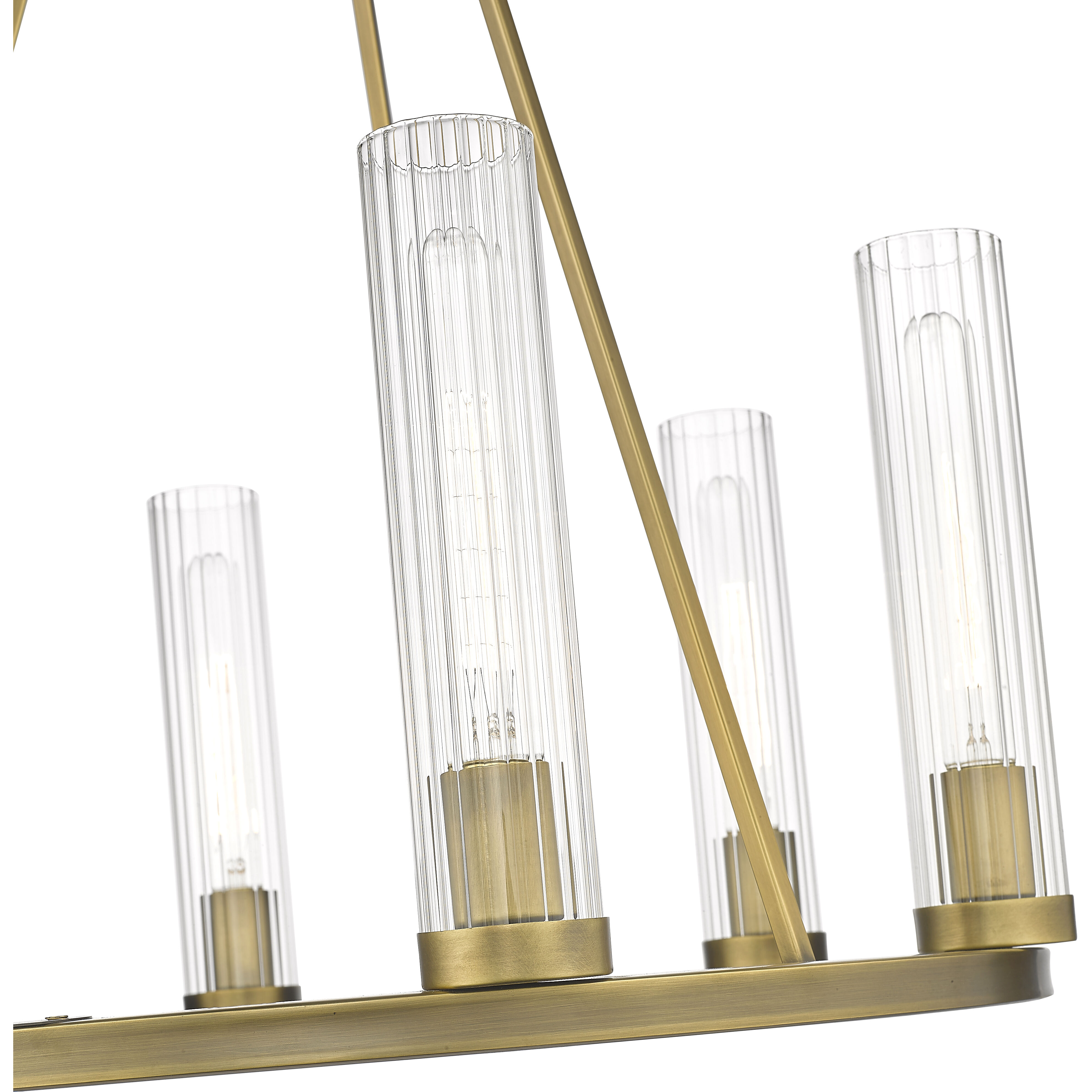 Beau 6 Light 26 inch Rubbed Brass Chandelier Ceiling Light