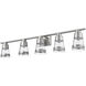 Ethos LED 40 inch Brushed Nickel Vanity Wall Light in Seedy Glass