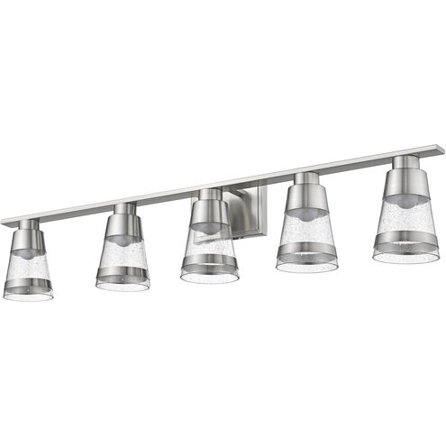 Ethos LED 40 inch Brushed Nickel Vanity Wall Light in Seedy Glass