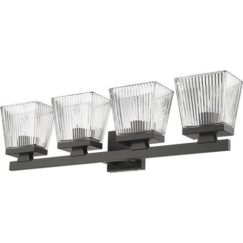 Astor 4 Light 29 inch Matte Black Vanity Wall Light