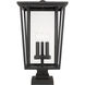 Seoul 3 Light 24.75 inch Oil Rubbed Bronze Outdoor Pier Mounted Fixture in 18.5