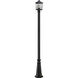 Portland 1 Light 109.75 inch Black Outdoor Post Mounted Fixture in Clear Beveled Glass, 12.14
