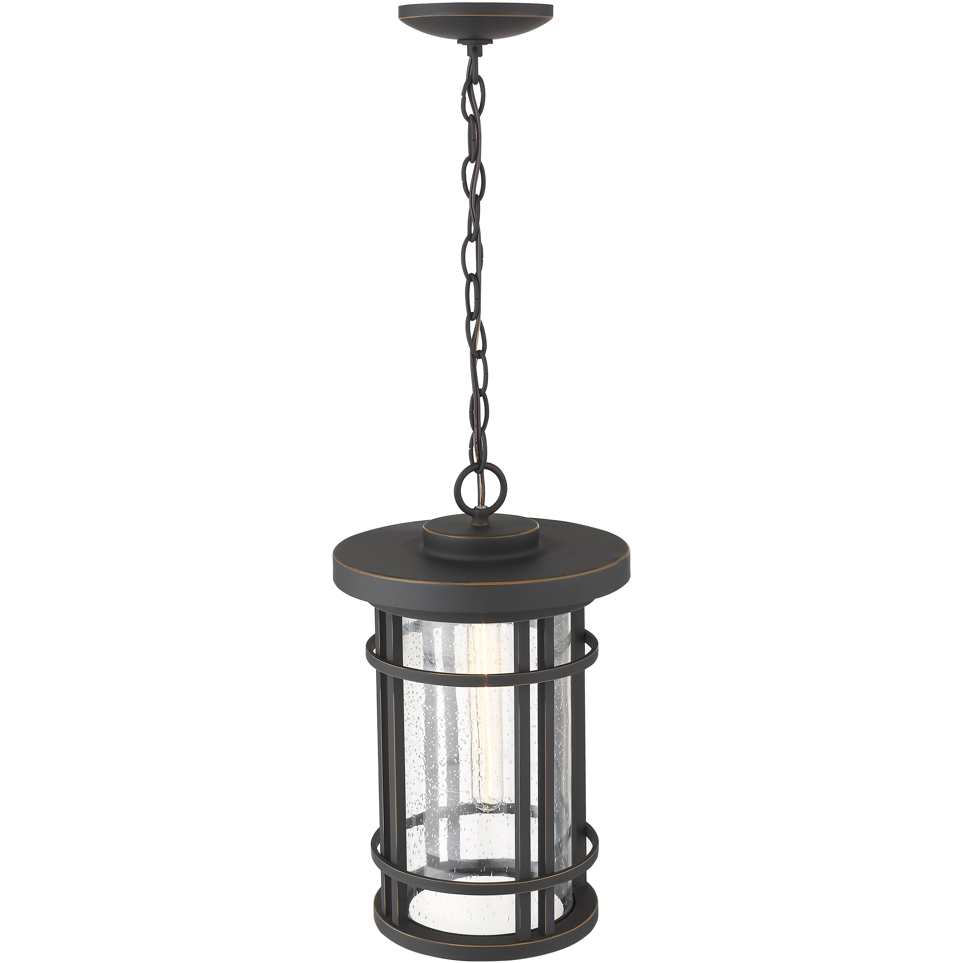 Jordan 1 Light 10 inch Oil Rubbed Bronze Outdoor Chain Mount Ceiling Fixture