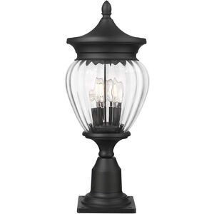 Davina 3 Light 22.25 inch Black Outdoor Pier Mounted Fixture in G9