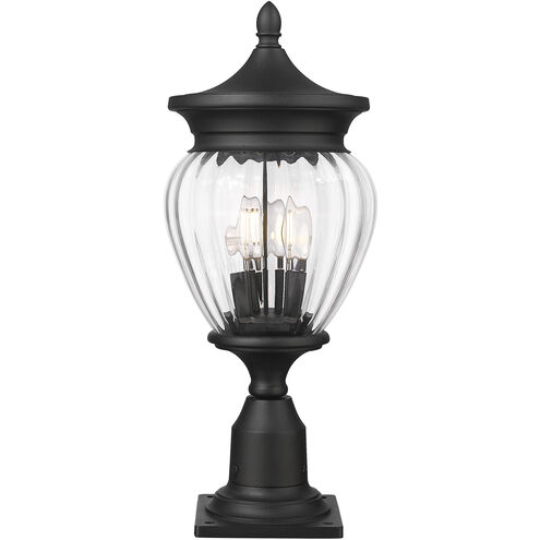 Davina 3 Light 22.25 inch Black Outdoor Pier Mounted Fixture in G9