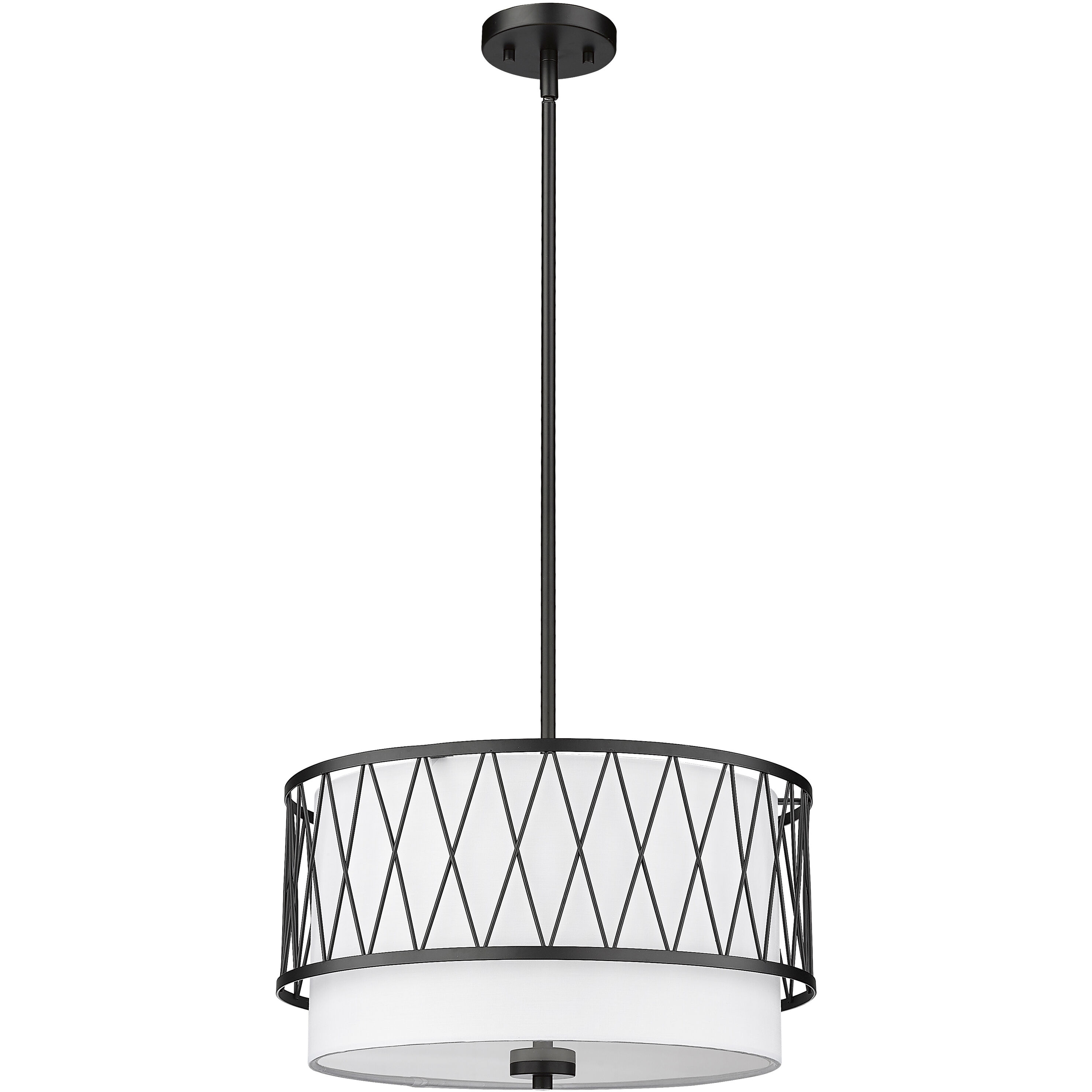 Dalton 3 Light 17 inch Matte Black Pendant Ceiling Light