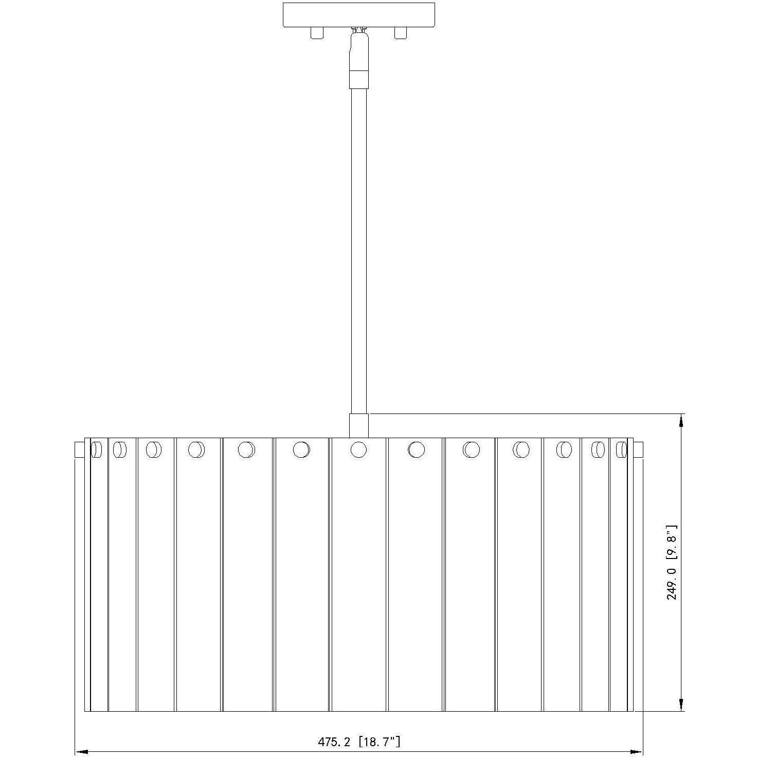 Glacier 5 Light 19 inch Matte Black Pendant Ceiling Light