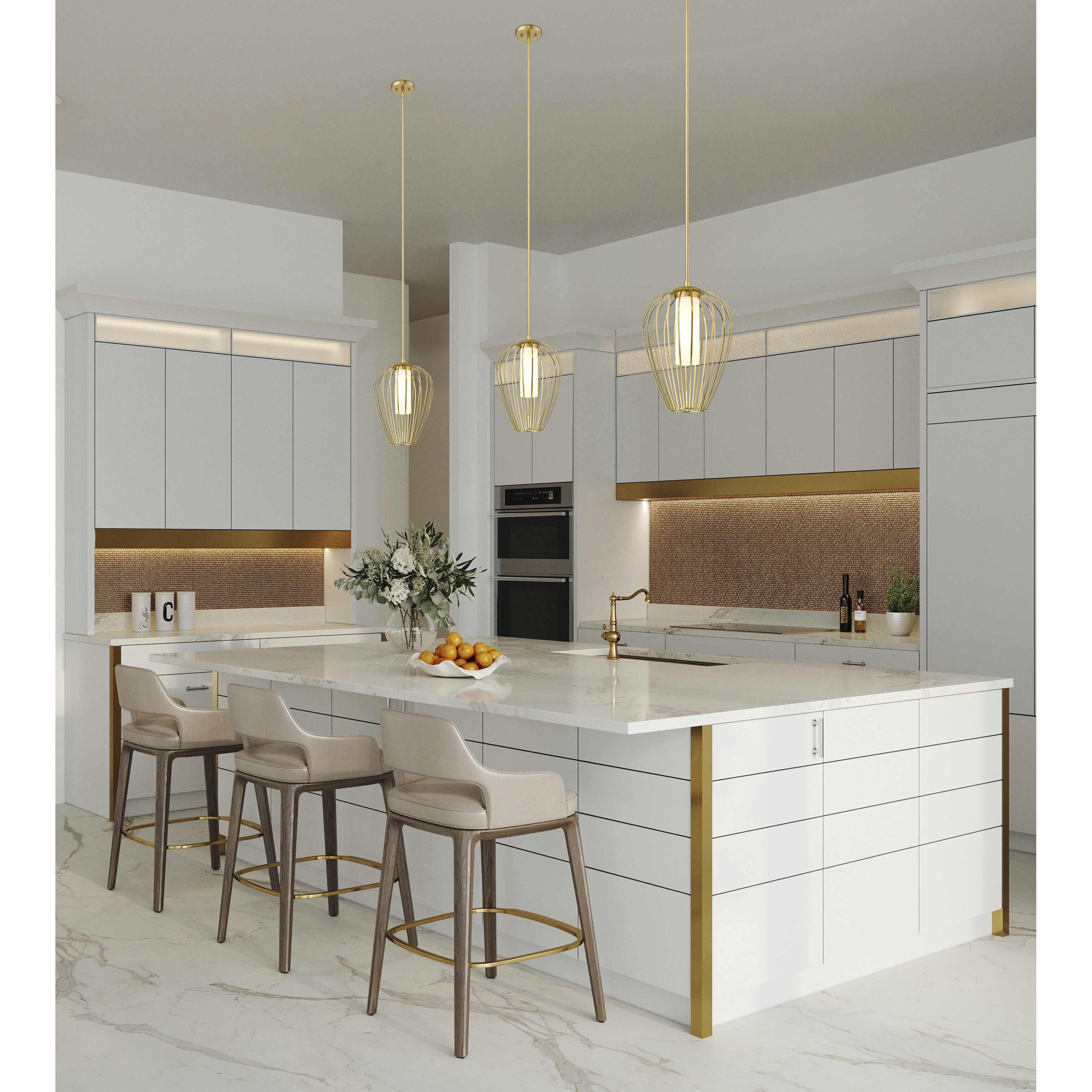 Savanti 1 Light 12 inch Modern Gold Pendant Ceiling Light